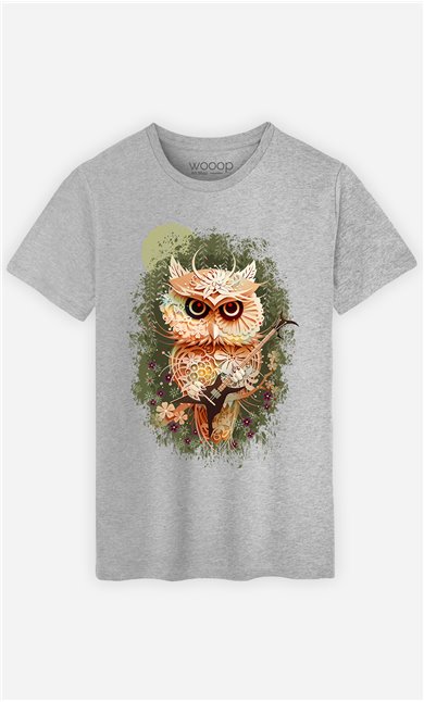 T-Shirt Gris Homme Owl autumn