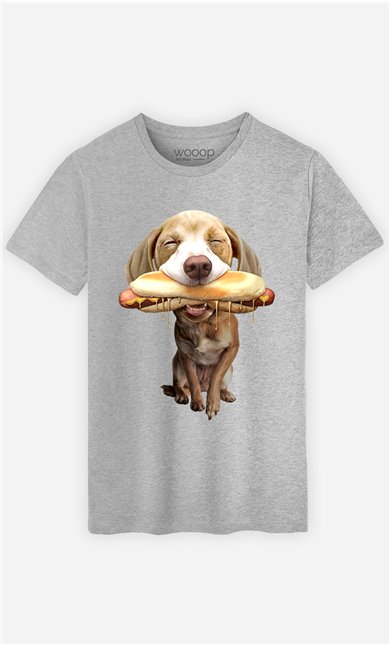 T-Shirt Gris Homme Hotdog