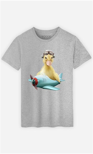 T-Shirt Gris Homme Duck pilot