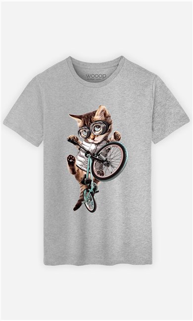 T-Shirt Gris Homme BMX cat