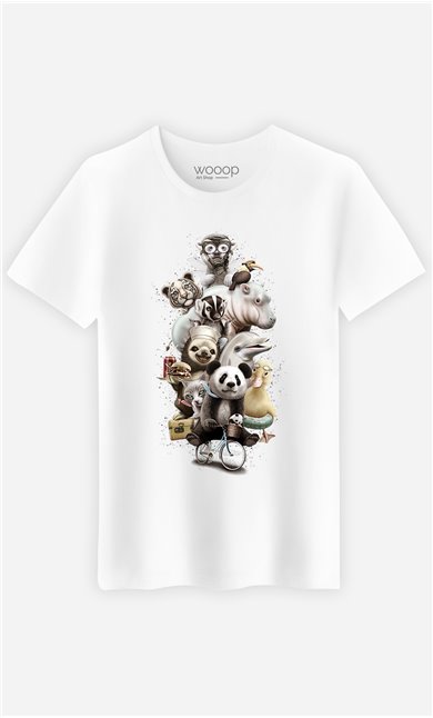 T-Shirt Blanc Homme Zoo escape