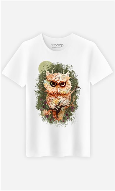 T-Shirt Blanc Homme Owl autumn