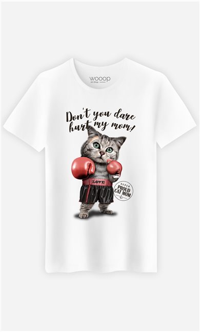 T-Shirt Blanc Homme Don't you dare hurt my mom