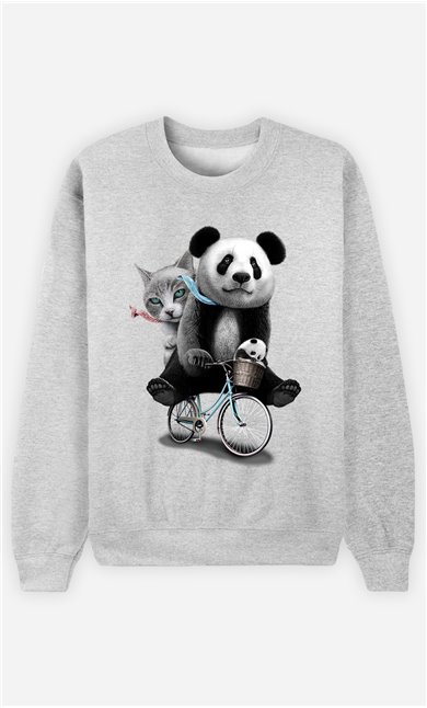Sweat Gris Femme Panda bicycle
