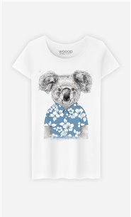 T-Shirt Femme Summer Koala Blue