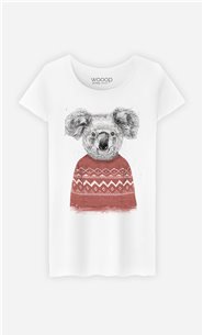 T-Shirt Femme Winter Koala Red