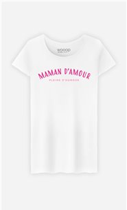 T-Shirt Femme Maman d'amour pleine d'humour