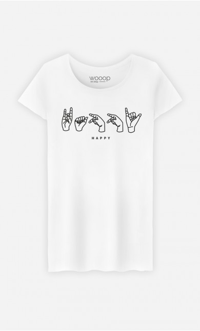 T-Shirt Blanc Happy