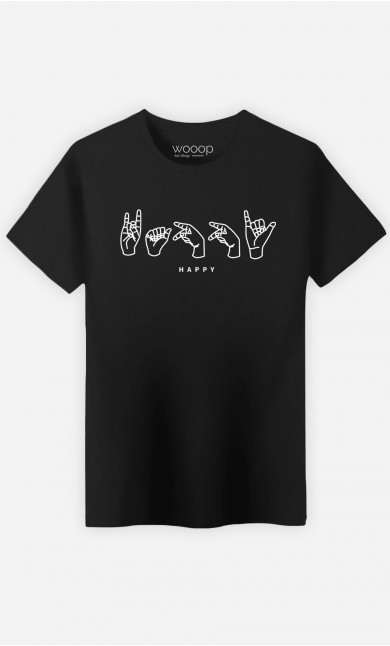 T-Shirt Noir Happy