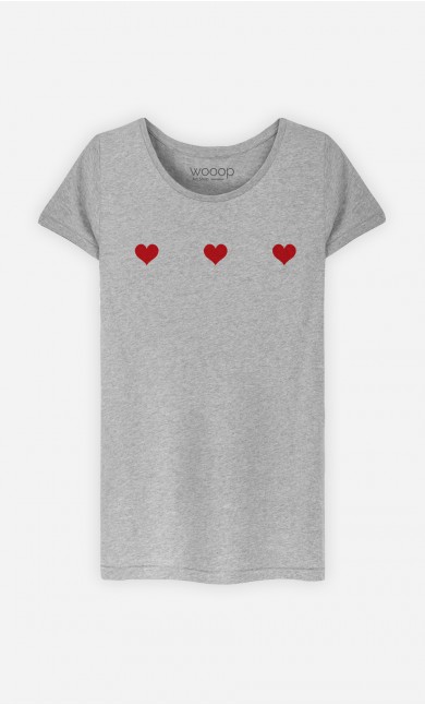 T-Shirt Femme Trois cœurs