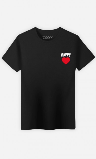 T-Shirt Homme Happy motif cœur