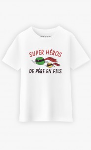 T-Shirt Enfant Super Héros De Père En Fils