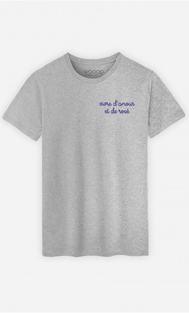 T-shirt Vivre d'Amour - brodé et de rosé