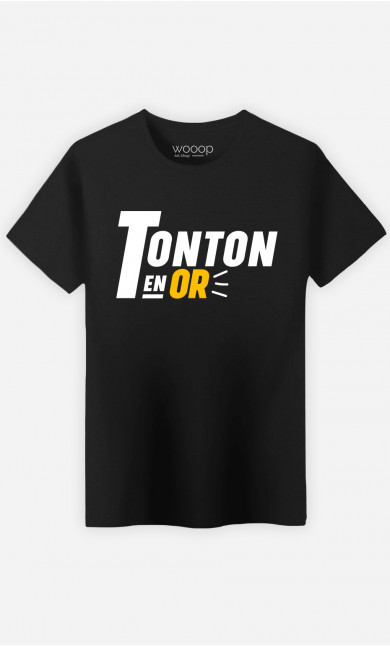 T-Shirt Homme Tonton En Or