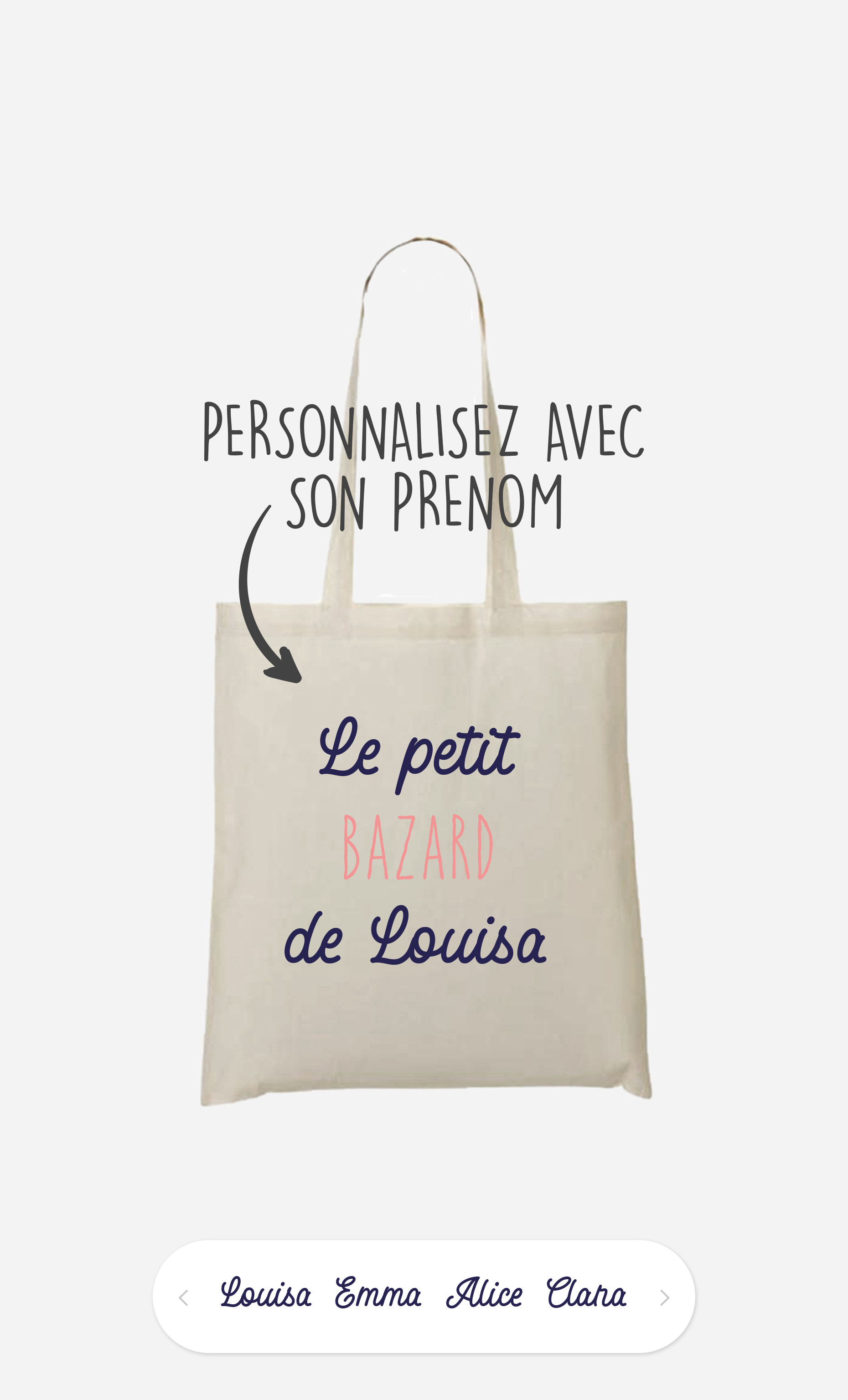 Tote Bag Le Petit Bazar De à personnaliser