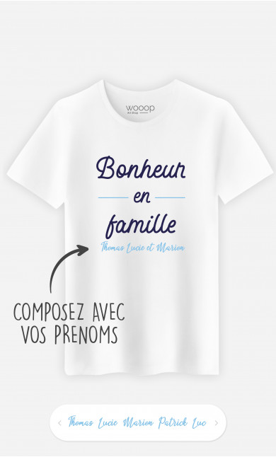 T-Shirt Homme Bonheur En Famille à personnaliser