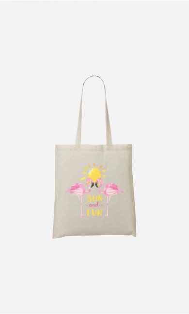 Tote Bag Sun And Fun Flamingo