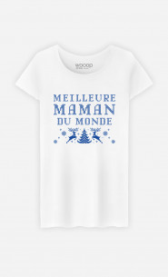 T-Shirt Femme Meilleure Maman Du Monde Noël