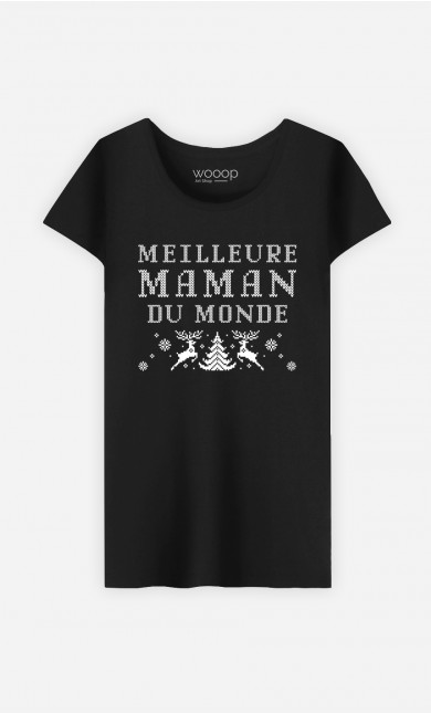 T-Shirt Femme Meilleure Maman Du Monde Noël