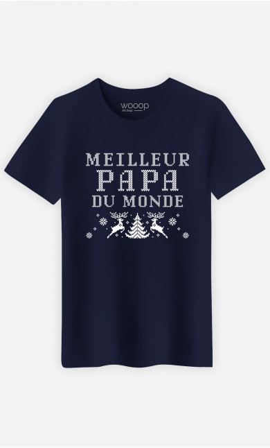 T-Shirt Homme Meilleur Papa Du Monde Noël