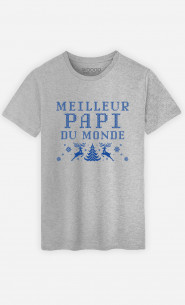 T-Shirt Homme Meilleur Papi Du Monde Noël