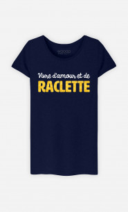 T-Shirt Femme Vivre D'amour Et De Raclette