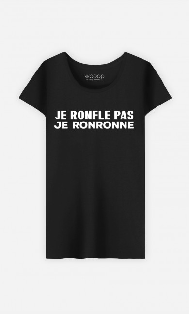 T-Shirt Femme Je Ne Ronfle Pas Je Ronronne