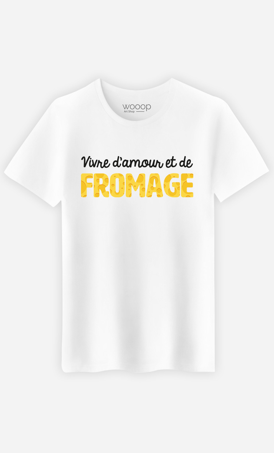 T-Shirt Blanc D'amour Et Fromage - Art Shop - Wooop.fr