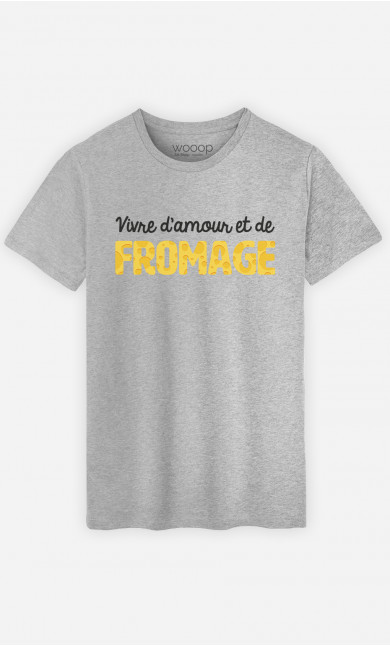 T-Shirt Homme Vivre D'amour Et De Fromage