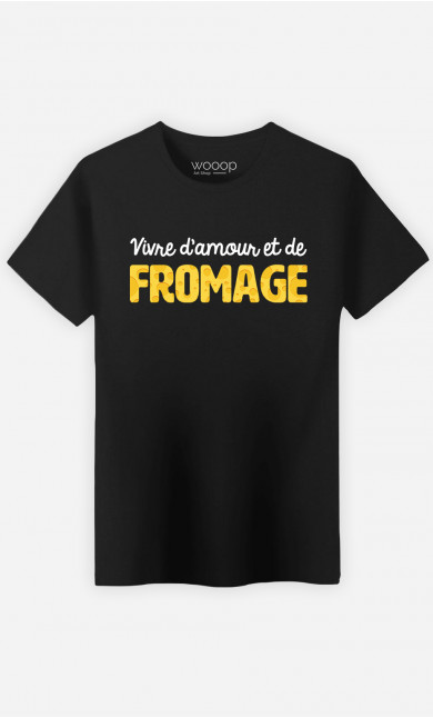 T-Shirt Homme Vivre D'amour Et De Fromage