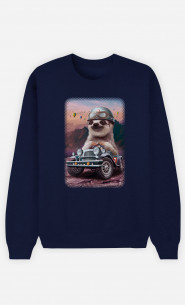 Sweat Homme Sloth On Racing Car