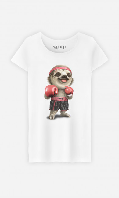 T-shirt Femme Sloth Boxing