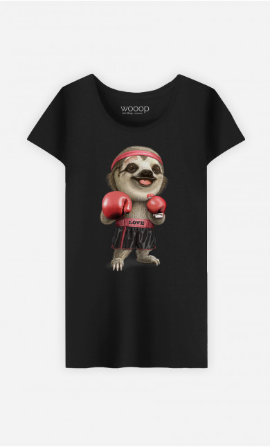 T-shirt Femme Sloth Boxing