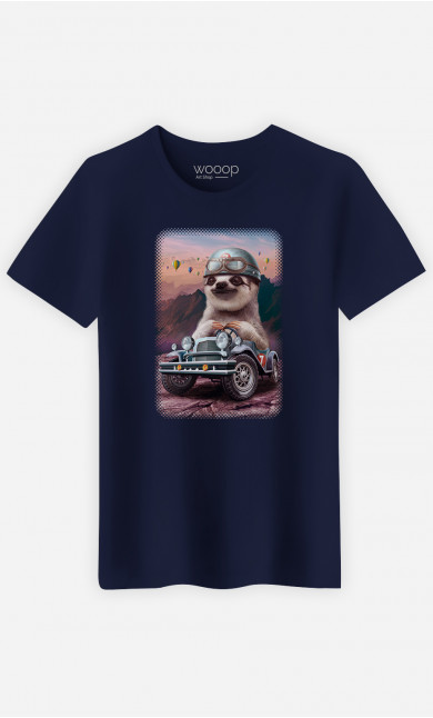 T-shirt Homme Sloth On Racing Car