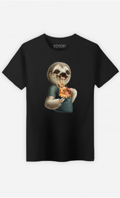 T-shirt Homme Sloth Eat Pizza