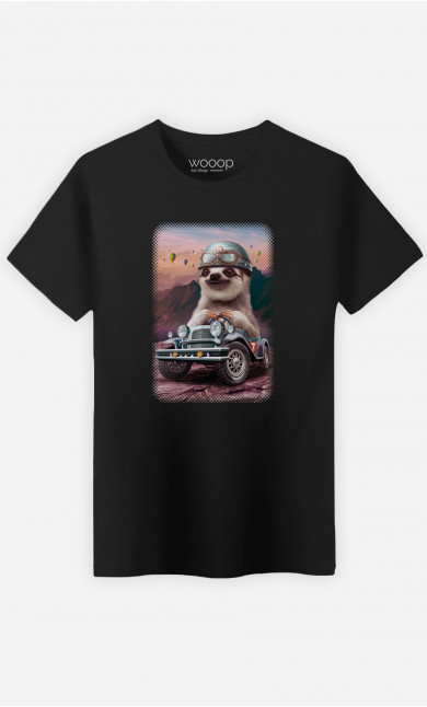 T-shirt Homme Sloth On Racing Car