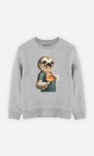 Sweat Enfant Sloth Eat Pizza