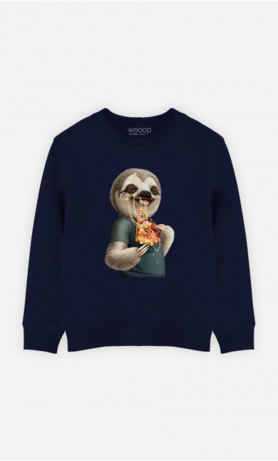 Sweat Enfant Sloth Eat Pizza