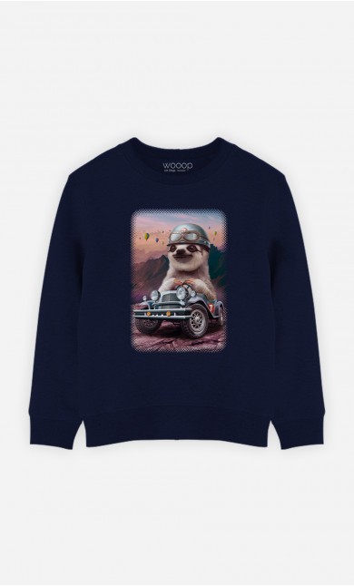 Sweat Enfant Sloth On Racing Car